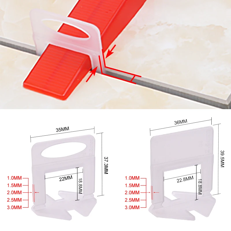 Ceramic Tile Floor - 100개 세라믹 타일 레벨링 클립 1/1.5/2/2.5/3mm