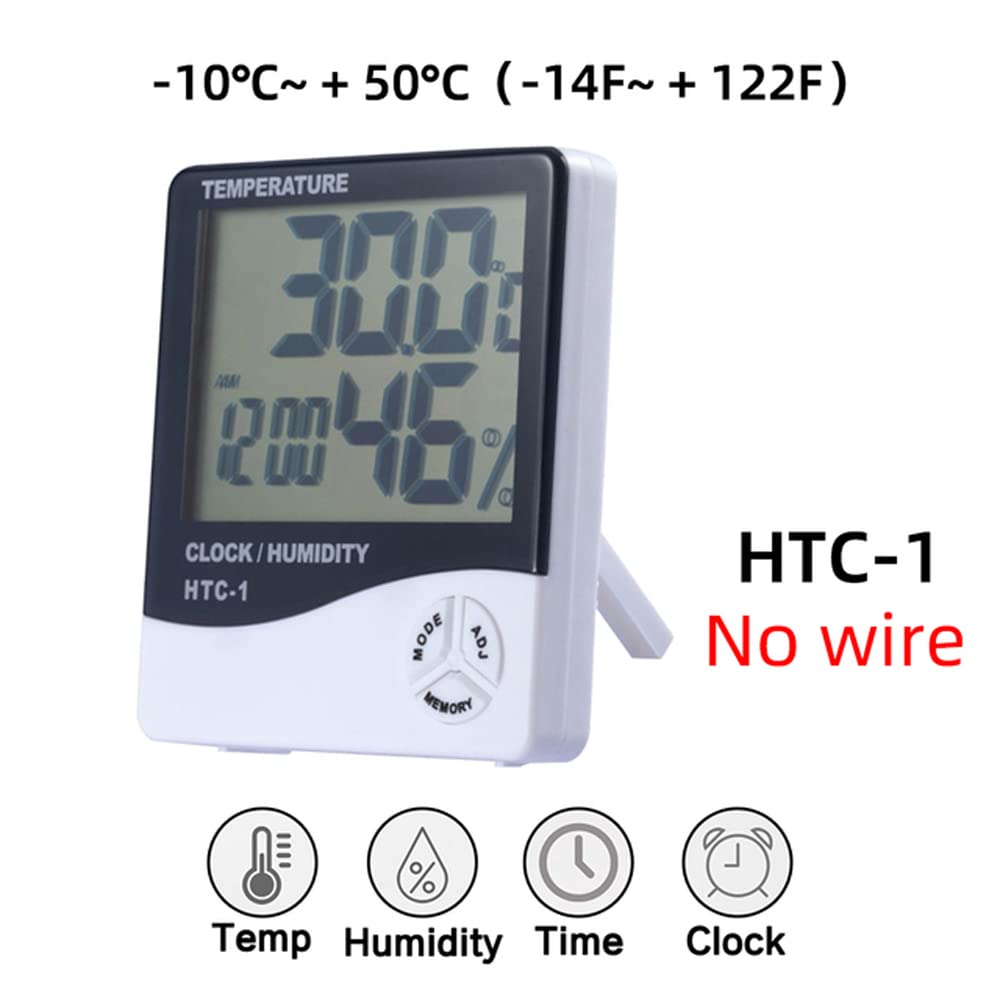 Digital Hygrometer Probe - HTC-1 미니 습도계 온도계 시계 시간