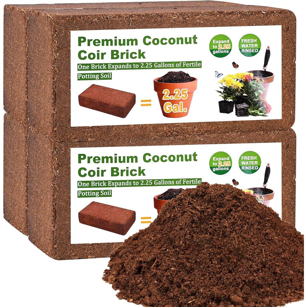 유기농 코코넛 코이어 4개 압축 브릭, 코코넛 섬유 껍 - Substrate Coconut Fiber 리뷰 및 가격