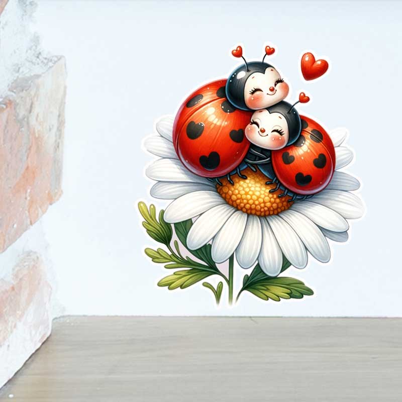 귀여운 무당벌레 벽 스티커 거실 소파 배경 장식 벽지  - Pvc Panel Background 리뷰 및 가격